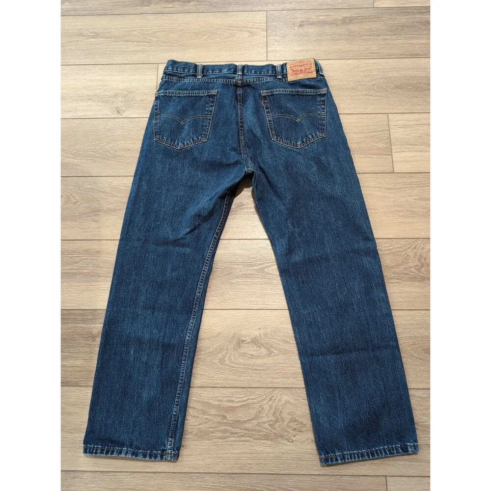 LEVI'S 505 MENS JEANS SZ 38x29(36x29Actual)Blue Straight Regular Dark Wash EUC